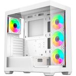 Gabinete Gamer Mid Tower Xzeal  ATX Panel Der Vidrio + Metal 2xUSB10 + 1xUSD30 + 35 mm + 4 ARGB Fans + 1 HUB Blanco