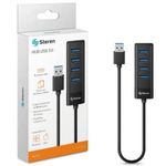 Hub Steren USB 30 de 4 Puertos Cable 125cm Color Negro