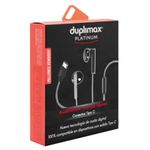 Audífonos Duplimax Platinum Manos Libres Conector Tipo C Color Negro Con Plata