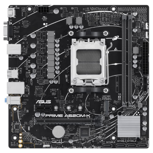 Tarjeta Madre Asus PRIME A620M-K 2xDDR5 96GB 6400Mhz HDMI VGA PCIe 40 M2 S AM5 Ryzen mATX