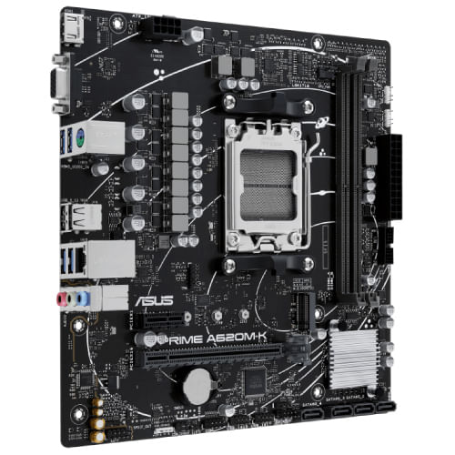 Tarjeta Madre Asus PRIME A620M-K 2xDDR5 96GB 6400Mhz HDMI VGA PCIe 40 M2 S AM5 Ryzen mATX