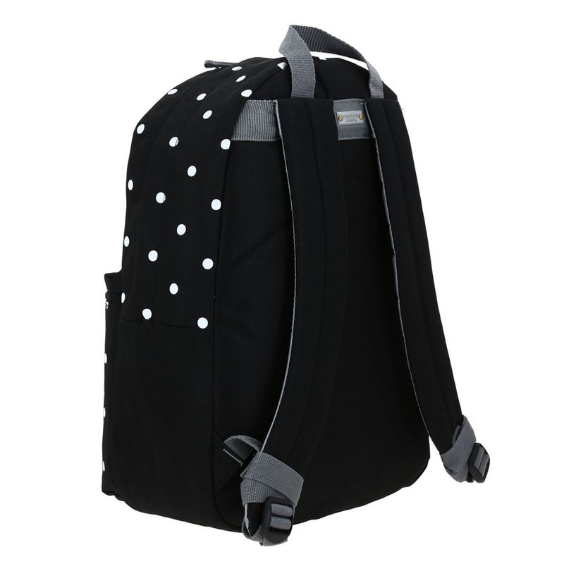 MOCHILA JUVENIL CHENSON COLORS NEGRA CON PUNTOS BLANCOS