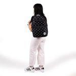 MOCHILA JUVENIL CHENSON COLORS NEGRA CON PUNTOS BLANCOS