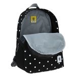 MOCHILA JUVENIL CHENSON COLORS NEGRA CON PUNTOS BLANCOS