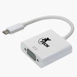 71895 - Adaptador XTech con conector Tipo-C macho a VGA hembra Transmision hasta 1920x1200p a 60Hz  Longitud 20cm XTC-550