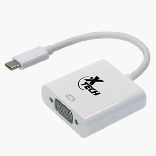 71895 - Adaptador XTech con conector Tipo-C macho a VGA hembra Transmision hasta 1920x1200p a 60Hz  Longitud 20cm XTC-550