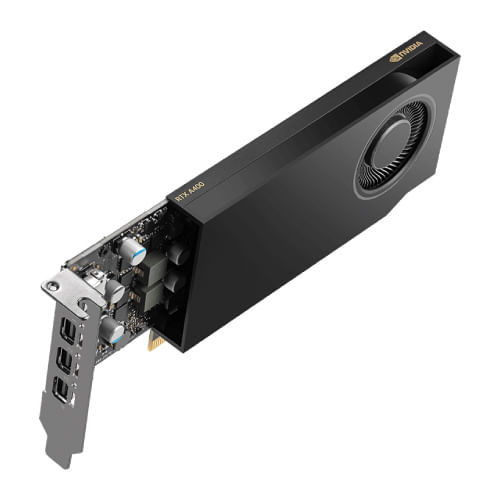 Tarjeta de Video PNY Pro NVIDIA RTX A400 4GB Low Profile Single Fan GDDR6 PCIe 40 4xMini DisplayPort