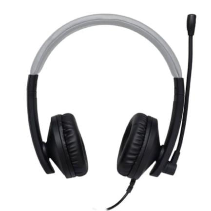 Audífonos Perfect Choice Profesional USB con Micrófono Cable 18m Negro con Gris