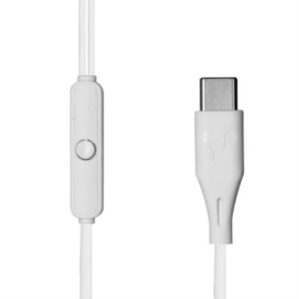 Audífonos Vorago EP-306 Tipo C Aislamiento Super Bass 12m Manos Libres Color Blanco