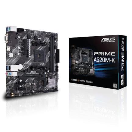 Tarjeta Madre Asus PRIME A520M-K 2xDDR4 64GB 4400Mhz HDMI VGA PCIe 30 M2 S AM4 Ryzen mATX