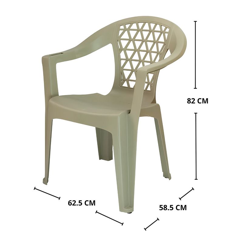 SILLA PLASTICA CON BRAZOS CALIFORNIA GRIS