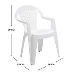 SILLA PLASTICA CON BRAZOS MONTREAL BLANCA