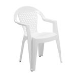 SILLA PLASTICA CON BRAZOS MONTREAL BLANCA