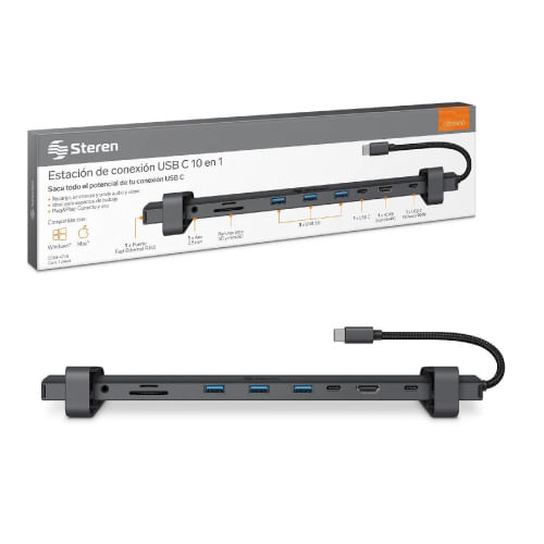 ESTACION DE CONEXION STEREN USB C 10 EN 1