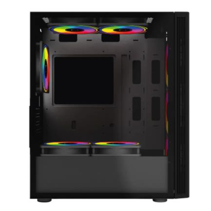 68515 - Gabinete Gamer Balam Rush Media Torre Dragonfly II Mesh GM740 ATX Panel Izq Cristal Frente Malla USB 3 0/4Fan RGB Negro