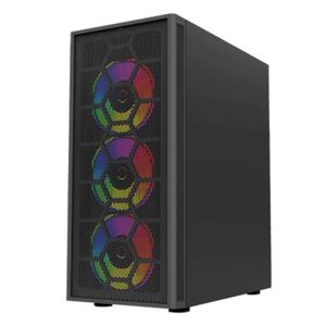 Gabinete Gamer Compact Media Torre Dragonfly Perform Crystal Gm590Cb / Panel Izq Cristal + Frente Cristal / Negro Akcgabab049