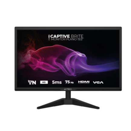 Monitor Plano Acteck 195" TN Captive Brite CB215  HD  75Hz-60Hz  5ms  1xVGA  1xHDMI Vesa 75 x 75 mm  Negro