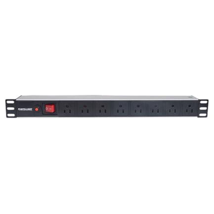 Barra PDUIntellinet Gab/Rack 19" 1U Contra Sobrecarga On/Off 8 Contactos