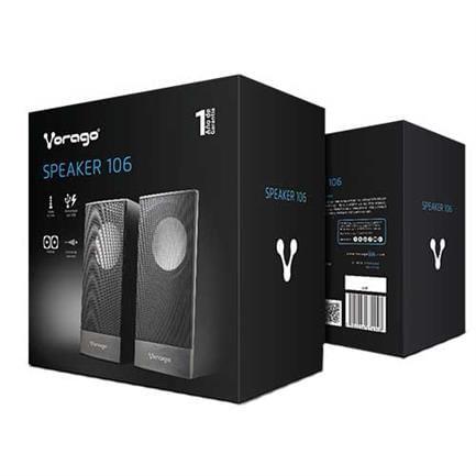 61529 - BOCINAS VORAGO SPK-106 NEGRO USB PASIVAS PARA COMPUTADORA 2