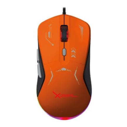 Mouse Gamer XZ-401 RGB 7200 Dpi 6 botones Conexion USB 15m Gris-Naranja