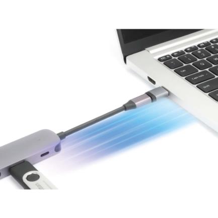 62135 - Adaptador USB-C V3 2 Gen1 AM-CH 5Gbps 3A Aluminio Gris Espacial/Negro