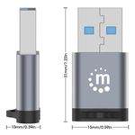 62134 - Adaptador USB-C V3 2 Gen1 AM-CH 5Gbps 3A Aluminio Gris Espacial/Negro