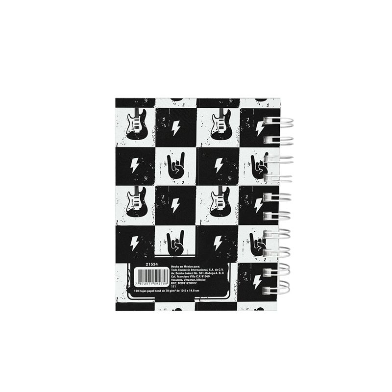 LIBRETA ESPIRAL POCKET 160H RAYAS ROCK DOO SMARTY
