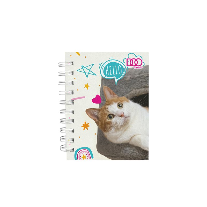 LIBRETA ESPIRAL POCKET 160H RAYAS GATITO DOO SMARTY