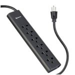 Barra Multicontactos Steren 17m 15A 6 Contactos Americanas/Europeas 70J Color Negro