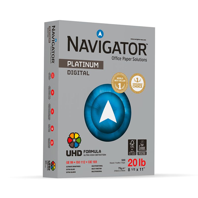 PAPEL NAVIGATOR PLATINUM CARTA BLANCO 75 GRS C/500 HJS