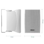 Juego de Bafles Steren de 2 Vías 600W PMPO Tipo Satelital Uso Interno/Externo/Intemperie Color Blanco