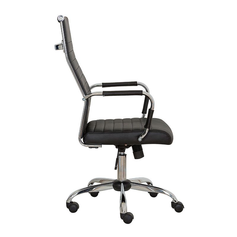 SILLON EJECUTIVO RESPALDO ALTO VINIPIEL NEGRO