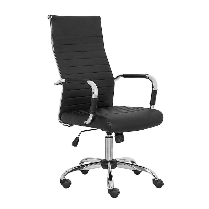SILLON EJECUTIVO RESPALDO ALTO VINIPIEL NEGRO