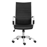 SILLON EJECUTIVO RESPALDO ALTO VINIPIEL NEGRO