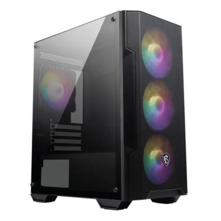 Gabinete Gamer MSI MAG FORGE M100A Mid Tower mATX ITX 4xFan RGB Panel Acrilico Color Negro