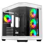 68853 - Gabinete Gamer Balam Rush Media Torre Tank Master 9600TB Max MB ATX Ultra Wides/USB-C/USB 3/Audio Fan ARGB Blanco- Negro