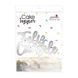 Cake Topper Feliz Cumpleaños Plata 8882/5