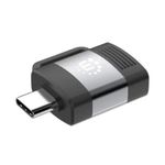 61133 - Adaptador Manhattan USB-C a USB-A V3 2 Aluminio Color Negro-Gris Espacial