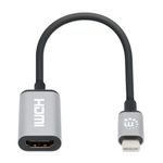 61580 - Adaptador Manhattan USB-C a HDMI 4K-60Hz Aluminio Color Negro