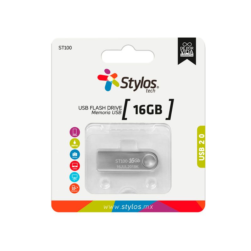 MEMORIA USB 16GB 20 STYLOS METALICA