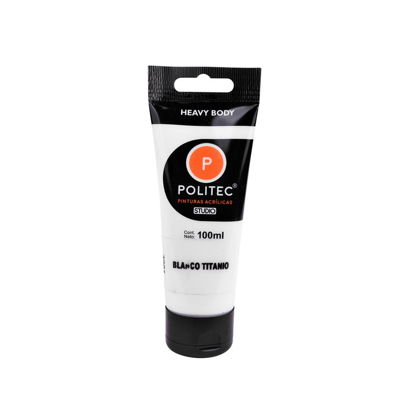 PINTURA ACRILICA POLITEC 100ML BLANCO TITANIO TUBO