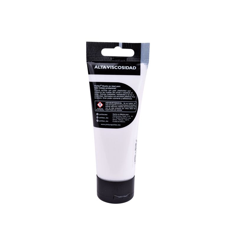 PINTURA ACRILICA POLITEC 100ML BLANCO TITANIO TUBO