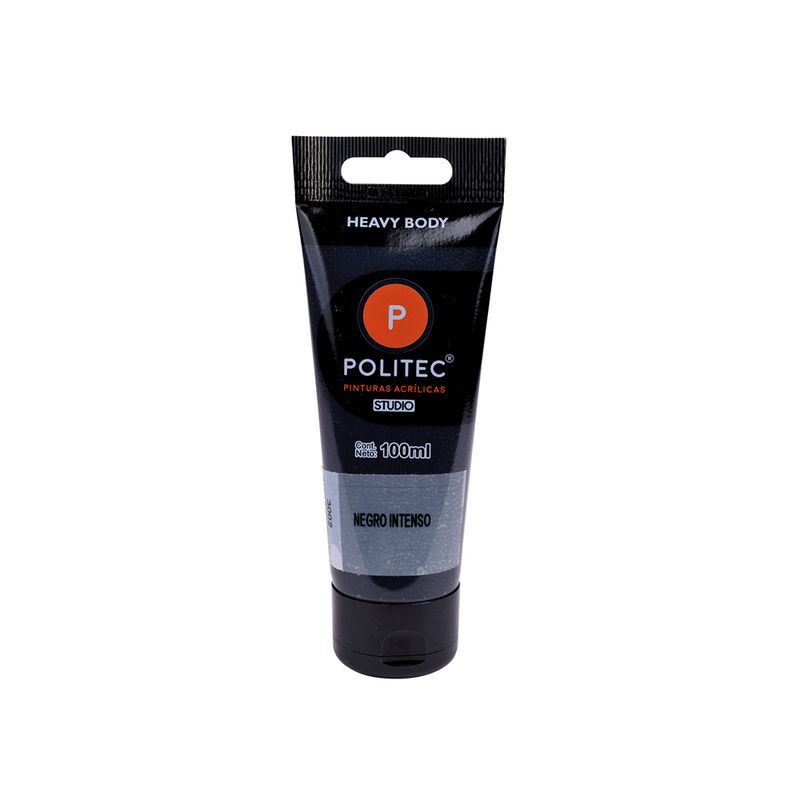 PINTURA ACRILICA POLITEC 100ML NEGRO INTENSO TUBO