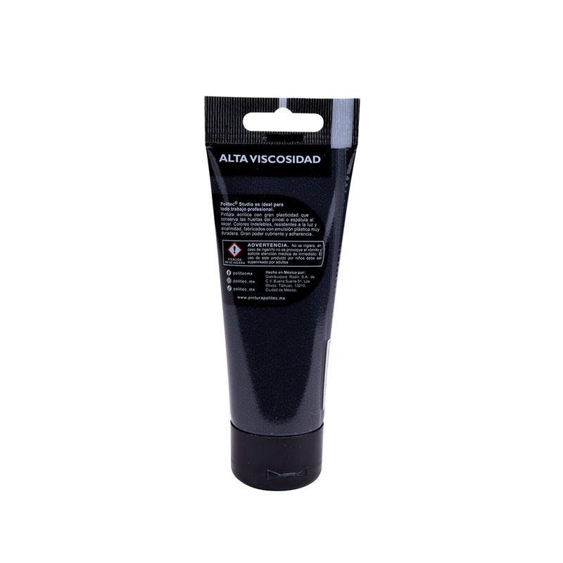 PINTURA ACRILICA POLITEC 100ML NEGRO INTENSO TUBO