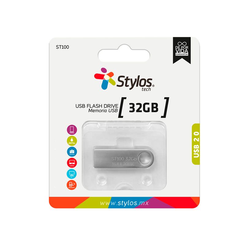 MEMORIA USB 32GB 20 STYLOS METALICA