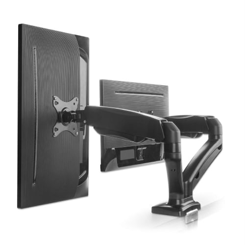 73830 - Soporte MANHATTAN de aluminio con pistones de gas p/2 monitores 17 a 32