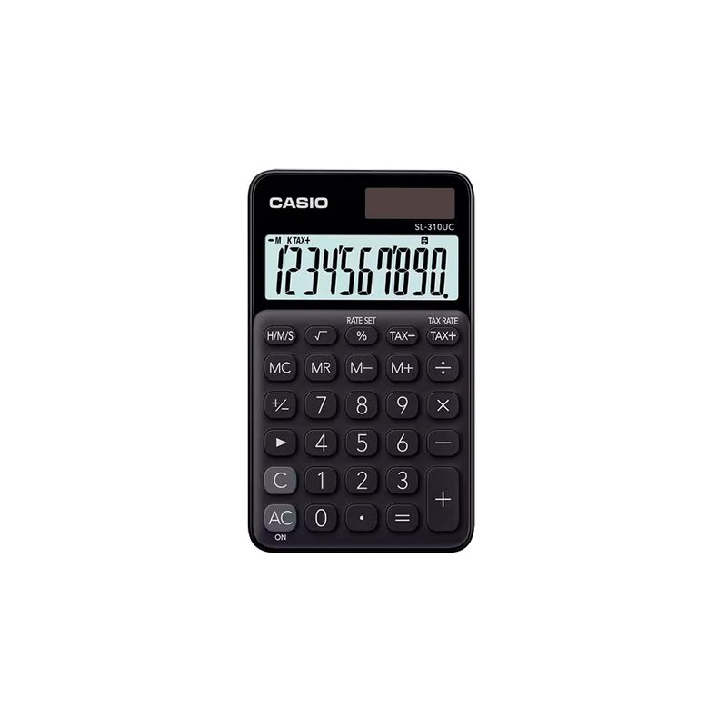 CALCULADORA ESCRITORIO CASIO SL-310UC-BK-W-DC 10DIG CHICA SOLAR/BATERIA NEGRA