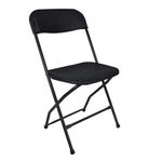 SILLA PLEGABLE PLASTICO NEGRO STANTON