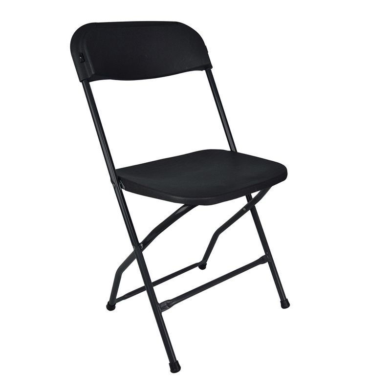 SILLA PLEGABLE PLASTICO NEGRO STANTON