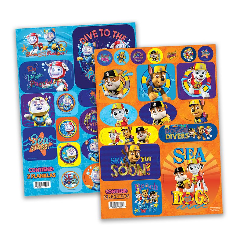 STICKERS PAW PATROL C/2 PLANILLAS
